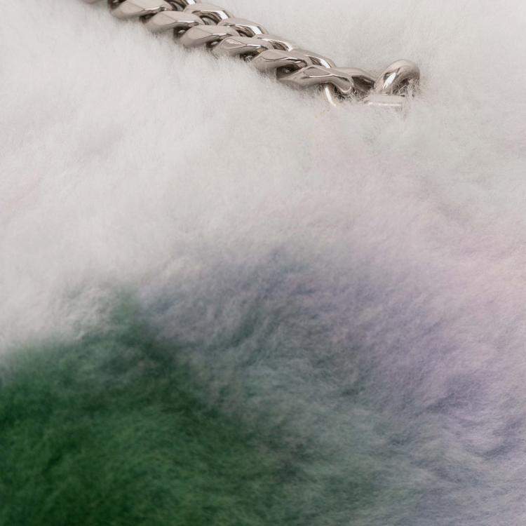 Pre Owned Celine Triomphe Chain Shearling Shoulder Bag