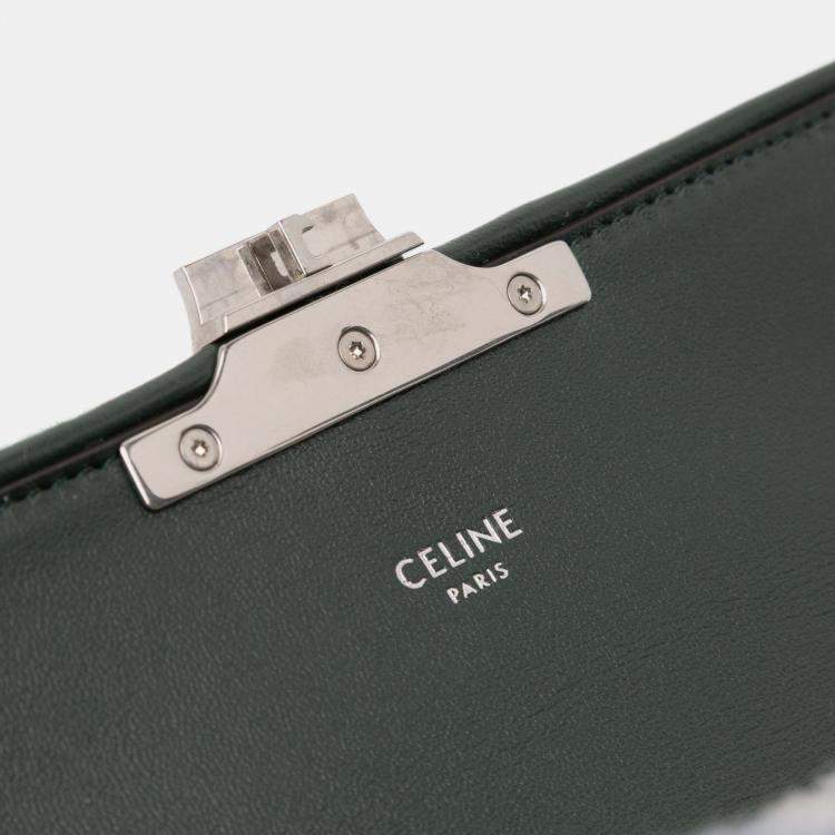 Pre Owned Celine Triomphe Chain Shearling Shoulder Bag