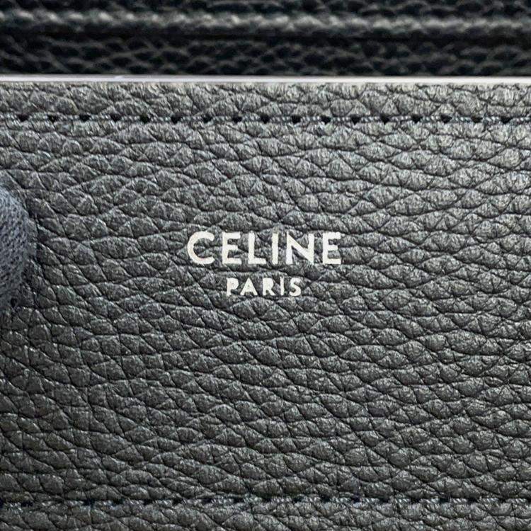 Pre Owned Celine Luggage Shopper Handbag Black Leather Size Micro