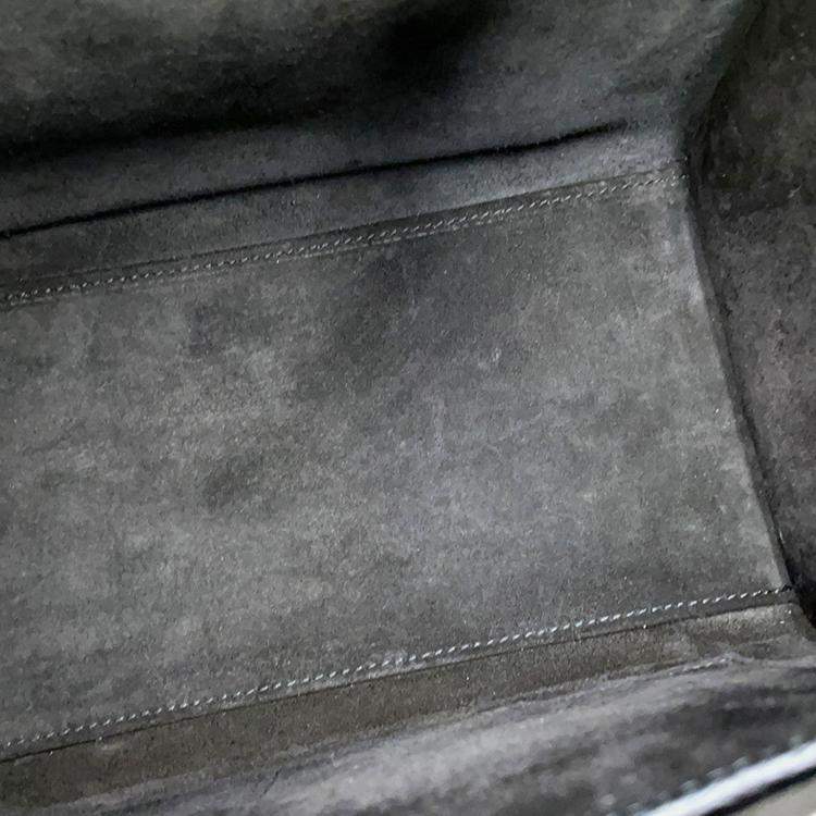 Pre Owned Celine Luggage Shopper Handbag Black Leather Size Micro