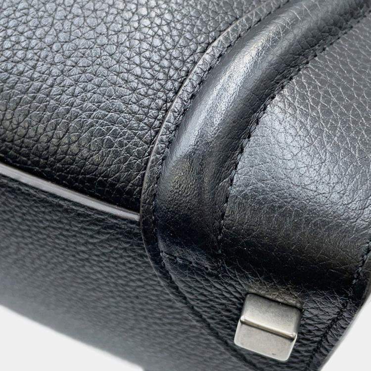 Pre Owned Celine Luggage Shopper Handbag Black Leather Size Micro