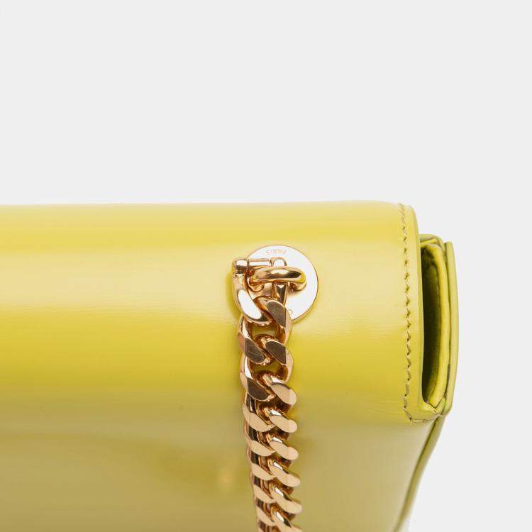 Pre Owned Celine Cuir Triomphe Calfskin Leather Chain Shoulder Bag