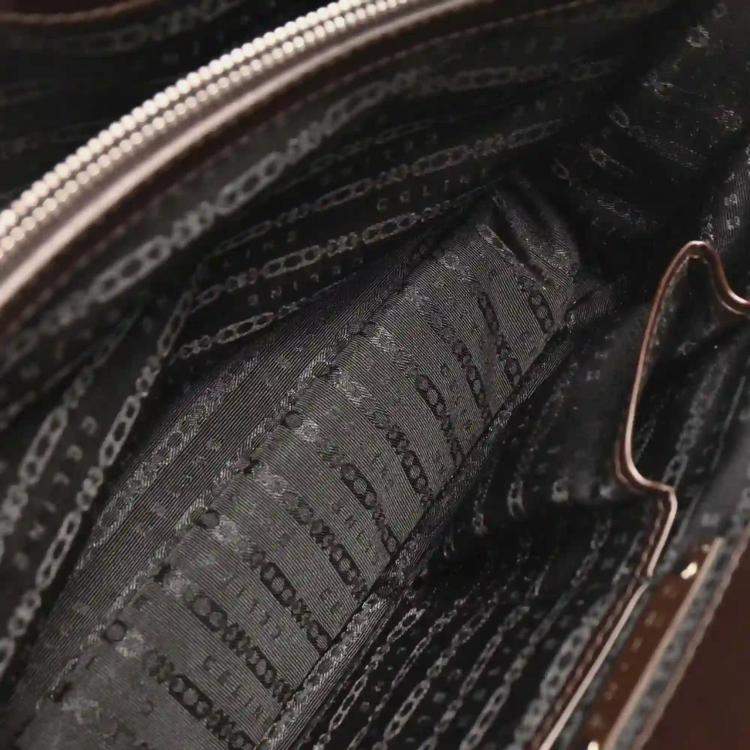 Pre Owned Celine Brown Black C Macadam Boogie Bag Handbag