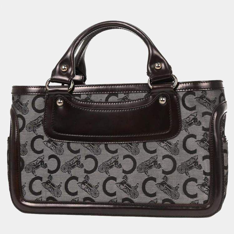 Pre Owned Celine Brown Black C Macadam Boogie Bag Handbag