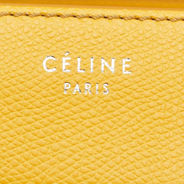 Pre Owned Celine Yellow Leather Medium Phantom Luggage Tote
