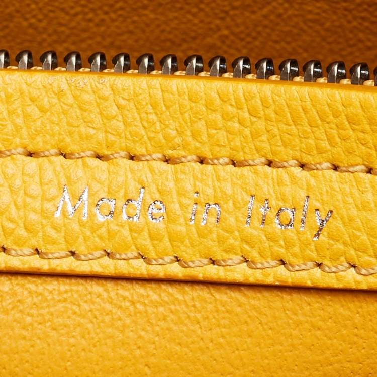 Pre Owned Celine Yellow Leather Medium Phantom Luggage Tote