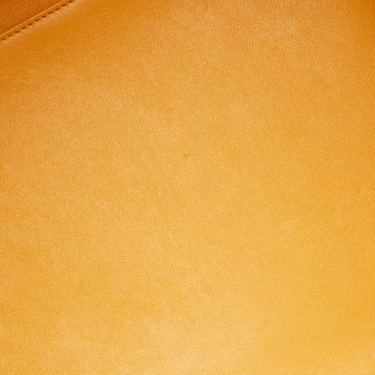 Pre Owned Celine Yellow Leather Medium Phantom Luggage Tote