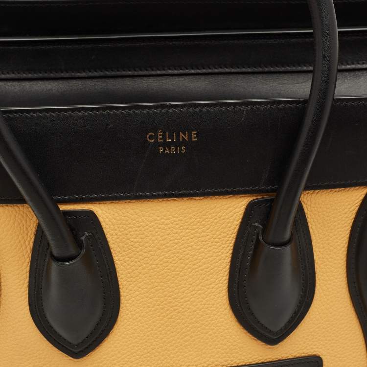 Pre Owned Celine Tricolor Leather and Nubuck Micro Luggage Tote