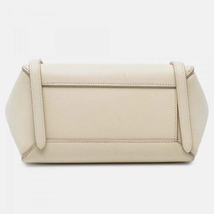 Pre Owned Celine Beige Nano Grained Calfskin Belt Bag