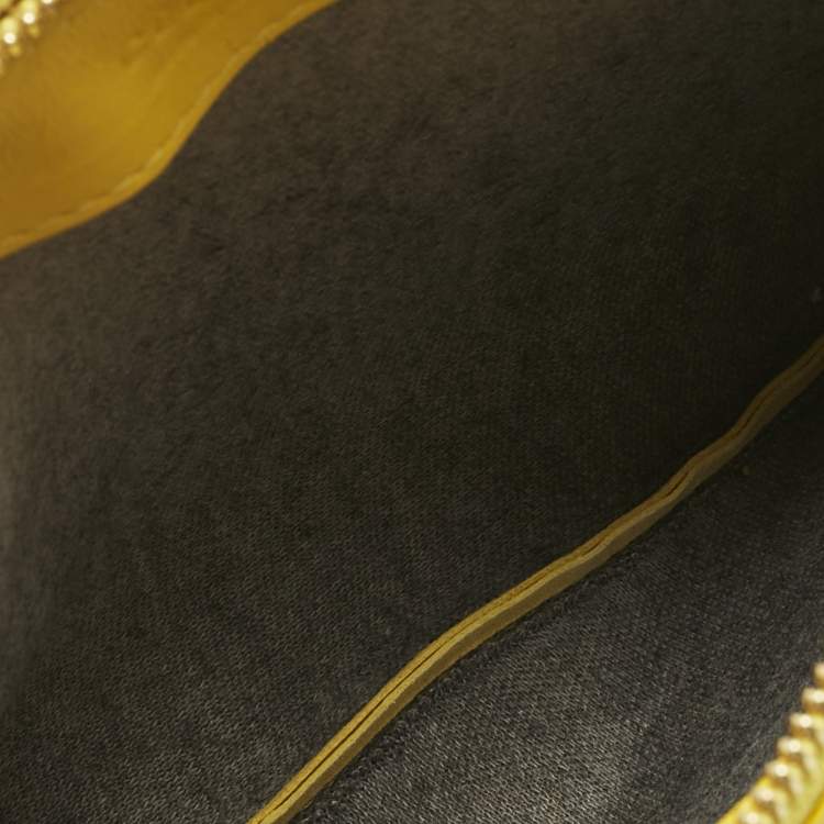 Pre Owned Celine Yellow Leather Small Trio Crossbody Bag