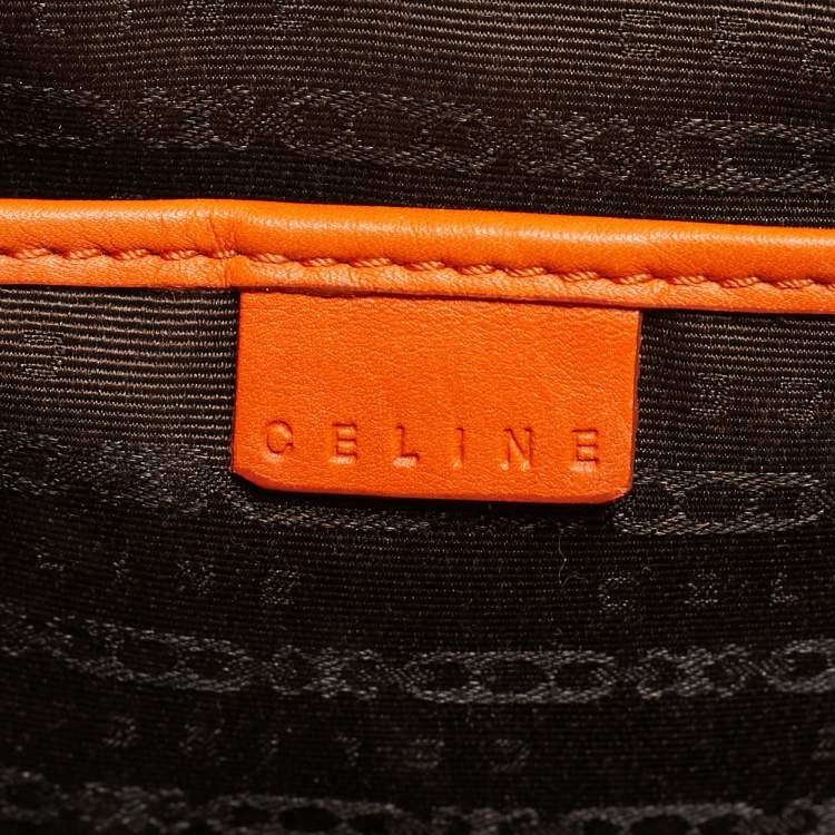 Pre Owned Celine Orange Leather Boogie Tote