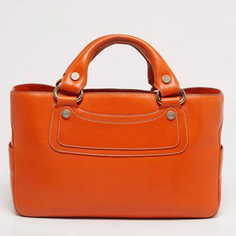 Pre Owned Celine Orange Leather Boogie Tote