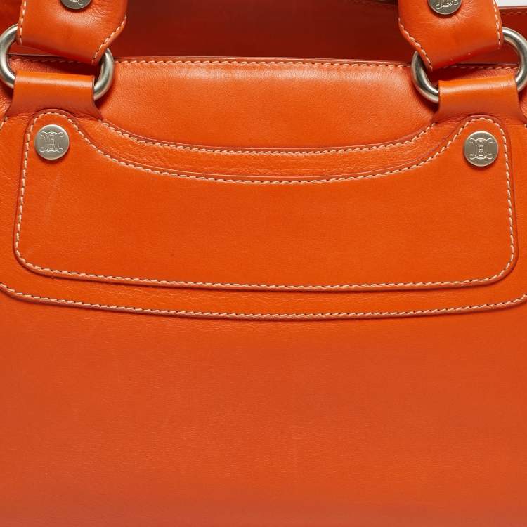 Pre Owned Celine Orange Leather Boogie Tote