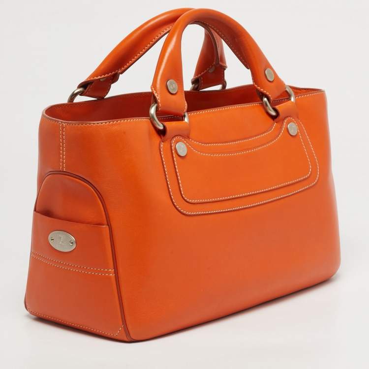 Pre Owned Celine Orange Leather Boogie Tote