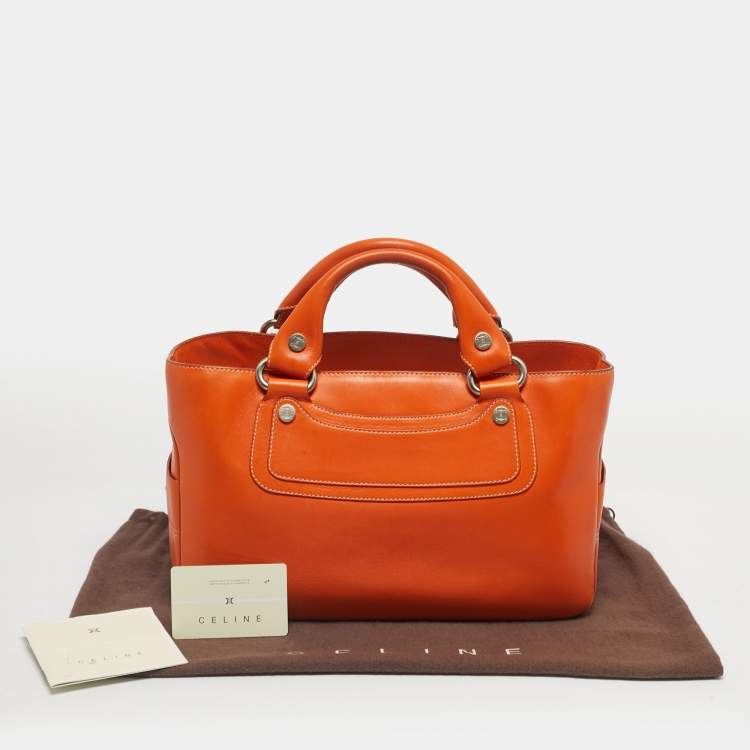 Pre Owned Celine Orange Leather Boogie Tote