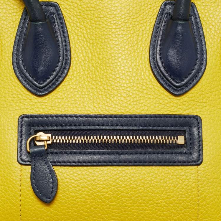 Pre Owned Celine Tricolor Leather Nano Luggage Tote