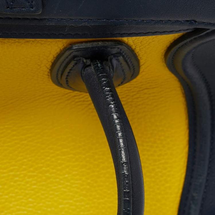 Pre Owned Celine Tricolor Leather Nano Luggage Tote