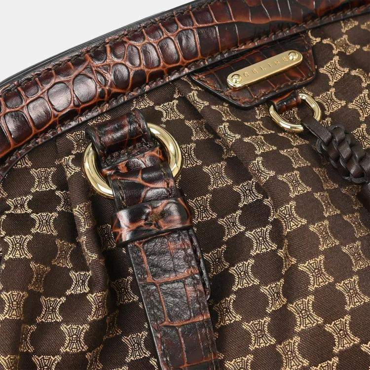 Pre Owned Celine Brown Macadam Handbag