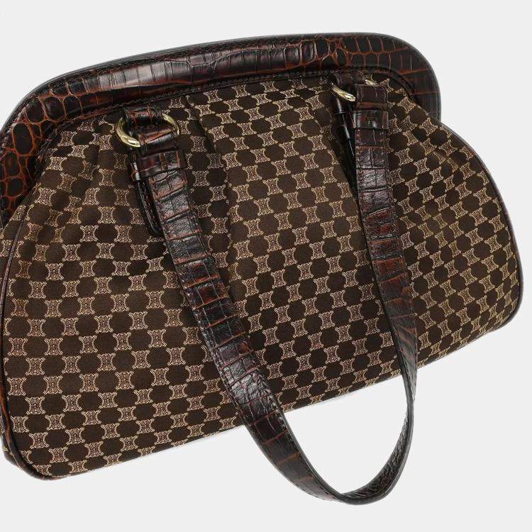 Pre Owned Celine Brown Macadam Handbag