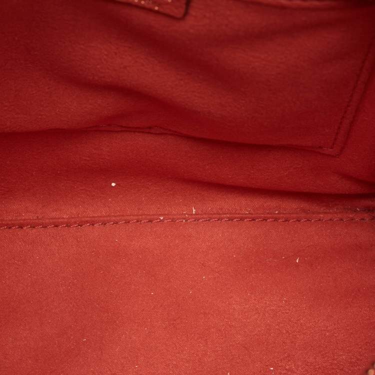 Pre Owned Celine Red Leather Nano Luggage Tote