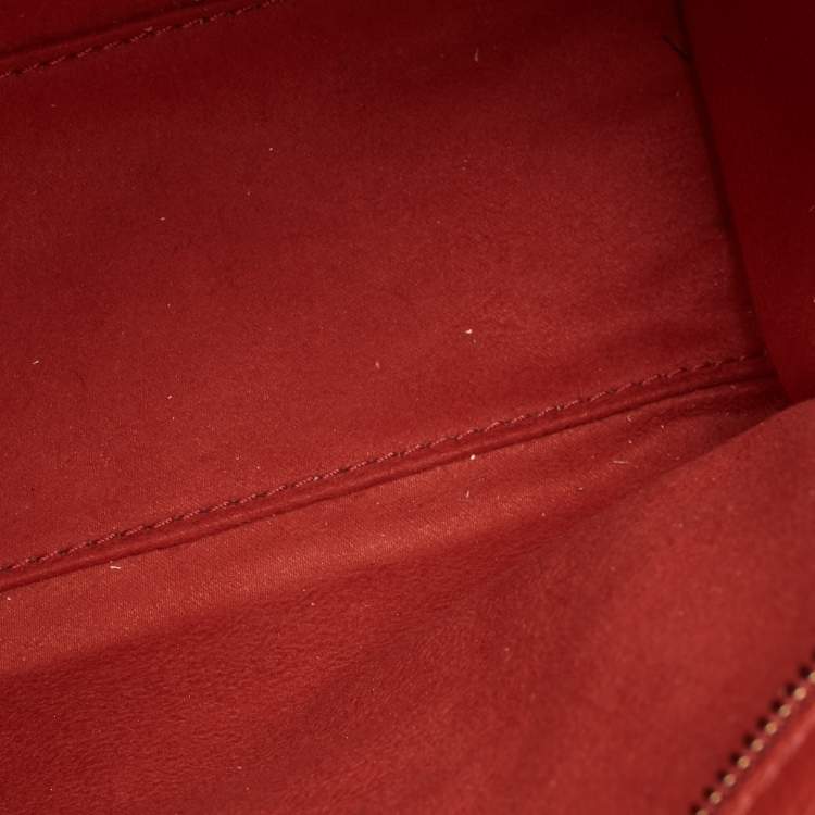 Pre Owned Celine Red Leather Nano Luggage Tote