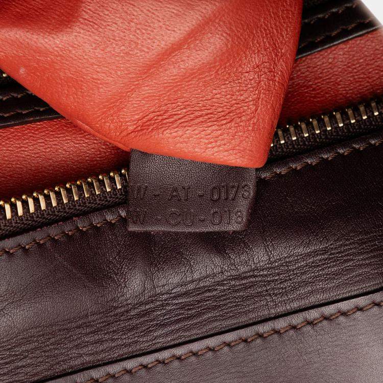 Pre Owned Celine Red Mini Tricolor Leather Luggage Tote