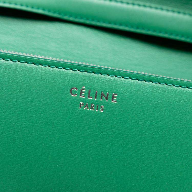 Pre Owned Celine Green Medium Calfskin Classic Box