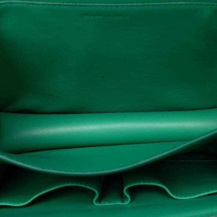 Pre Owned Celine Green Medium Calfskin Classic Box