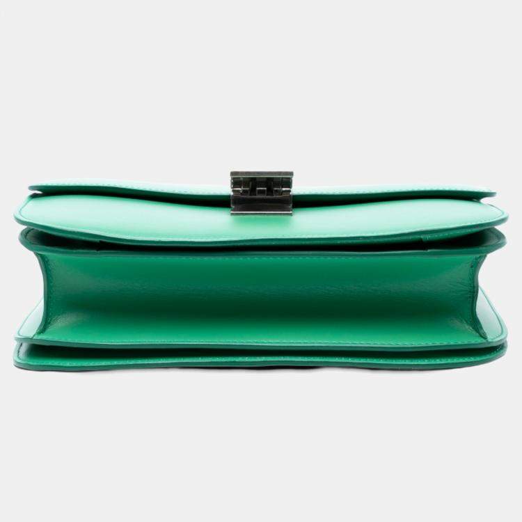 Pre Owned Celine Green Medium Calfskin Classic Box