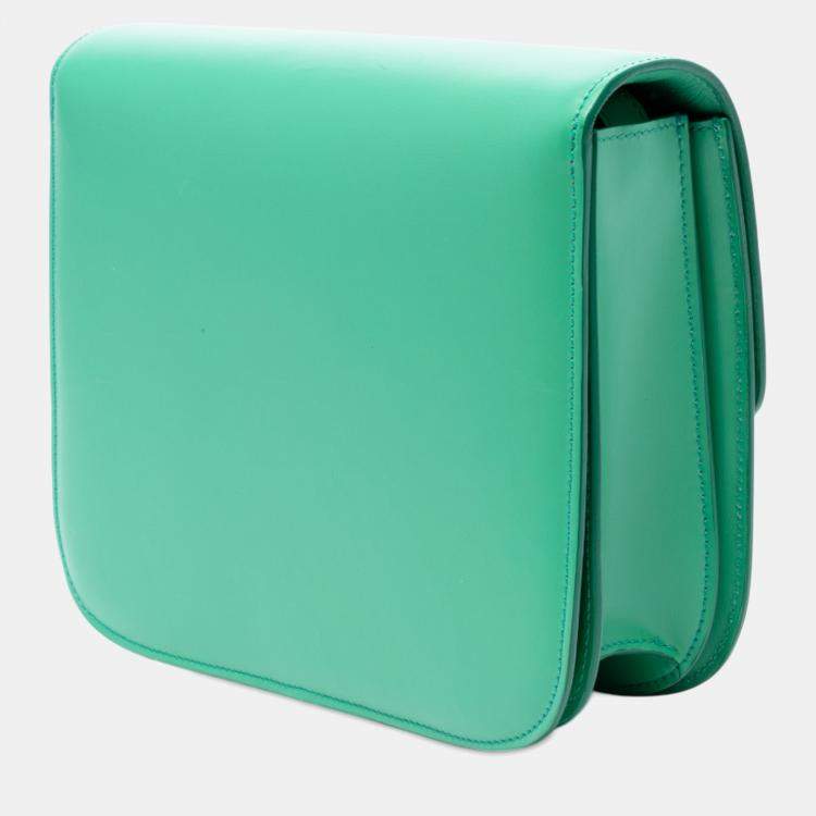 Pre Owned Celine Green Medium Calfskin Classic Box