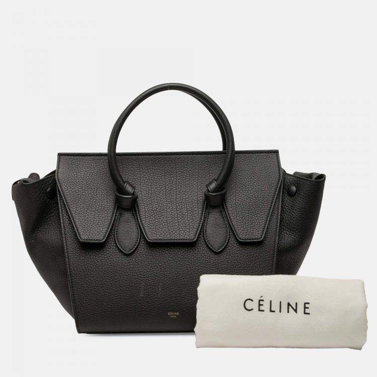 Pre Owned Celine Black Medium Grained Calfskin Tie Knot Tote