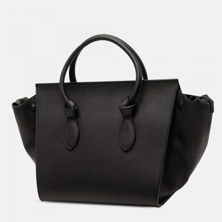 Pre Owned Celine Black Medium Grained Calfskin Tie Knot Tote