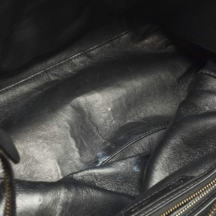 Pre Owned Celine Tricolor Leather and Suede Mini Luggage Tote