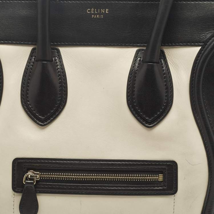 Pre Owned Celine Tricolor Leather and Suede Mini Luggage Tote