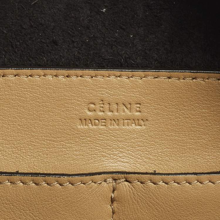 Pre Owned Celine Black/Beige Leather Soft Cube Satchel