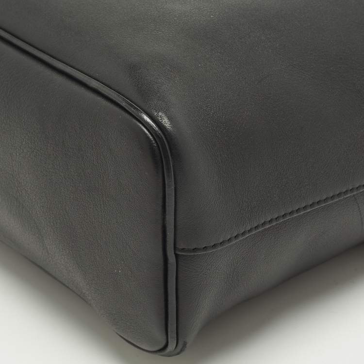 Pre Owned Celine Black/Beige Leather Soft Cube Satchel