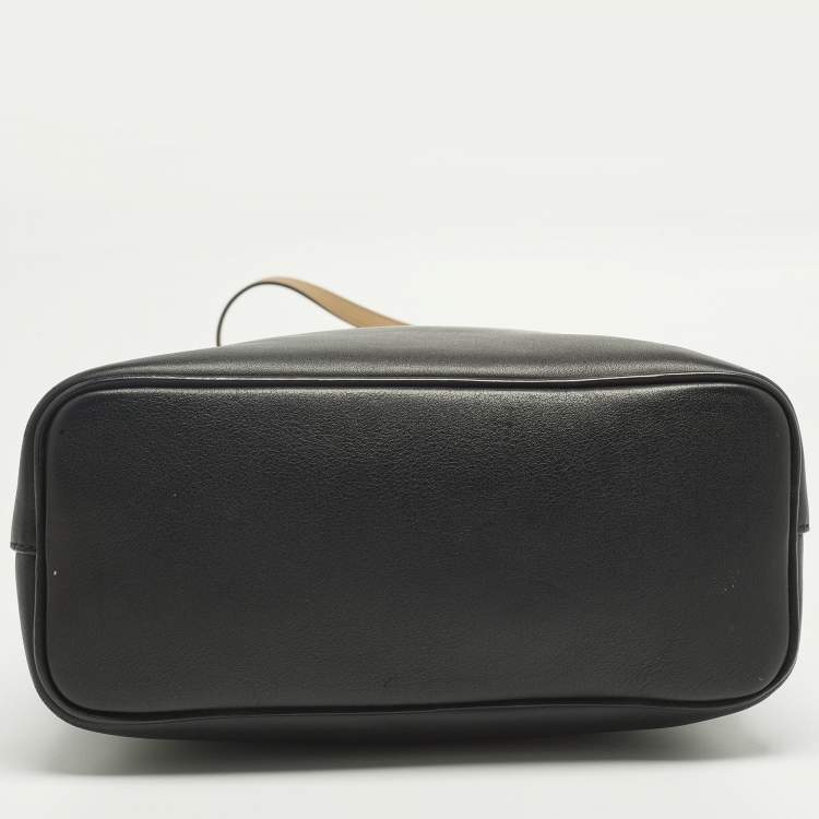 Pre Owned Celine Black/Beige Leather Soft Cube Satchel