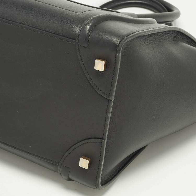 Pre Owned Celine Black Leather Mini Luggage Tote