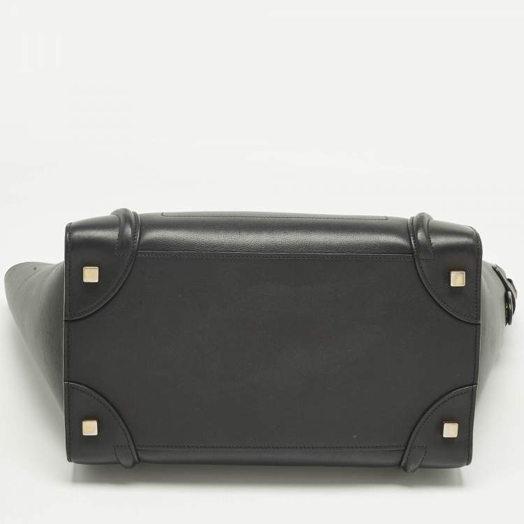 Pre Owned Celine Black Leather Mini Luggage Tote