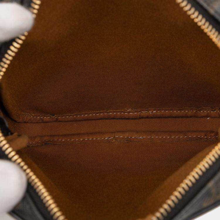 Pre Owned Celine Brown Triomphe Coated Canvas Vertical Crossbody