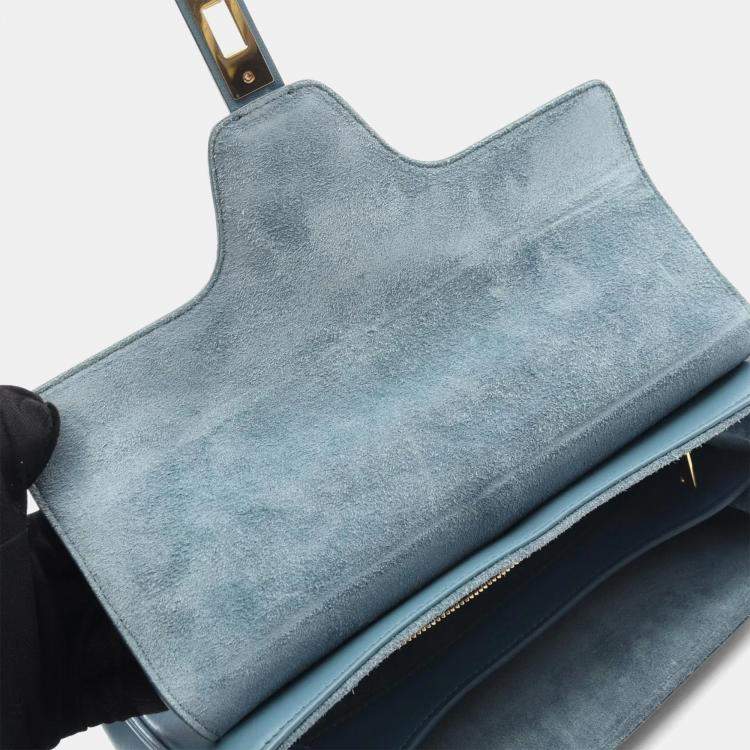 Pre Owned Celine Teen Soft Blue Leather Shoulder Bag