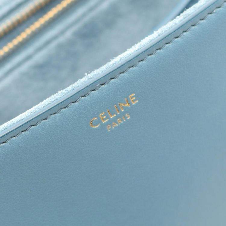 Pre Owned Celine Teen Soft Blue Leather Shoulder Bag