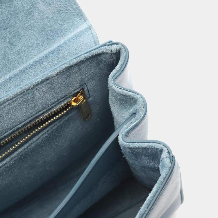 Pre Owned Celine Teen Soft Blue Leather Shoulder Bag