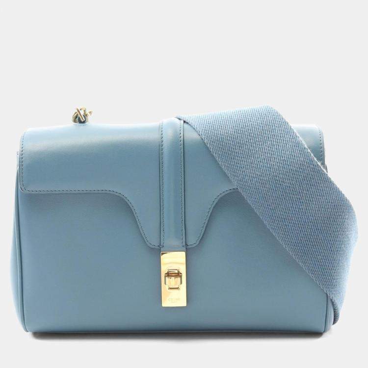 Pre Owned Celine Teen Soft Blue Leather Shoulder Bag