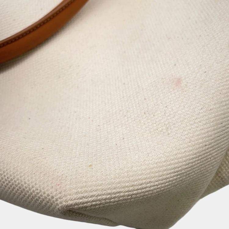 Pre Owned Celine Horizontal Cabas Natural/Brown Canvas Leather