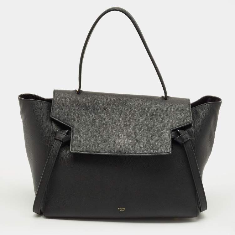 Pre Owned Celine Belt Black Leather Top Handle Bag