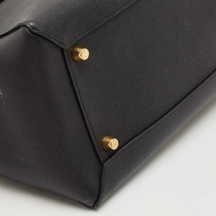 Pre Owned Celine Belt Black Leather Top Handle Bag