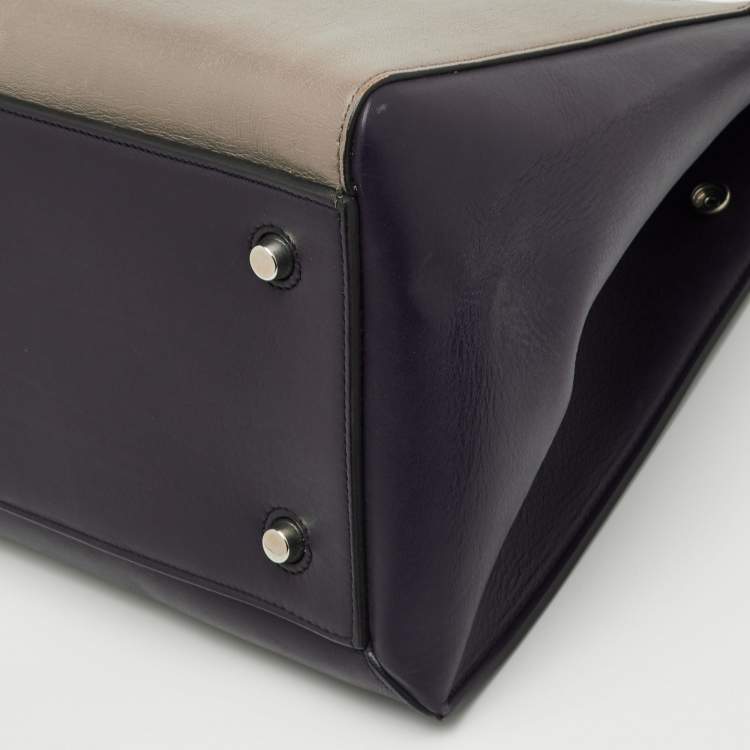 Pre Owned Celine Edge Large Purple/Grey Leather Top Handle Bag