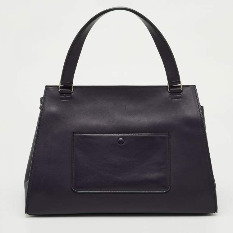 Pre Owned Celine Edge Large Purple/Grey Leather Top Handle Bag