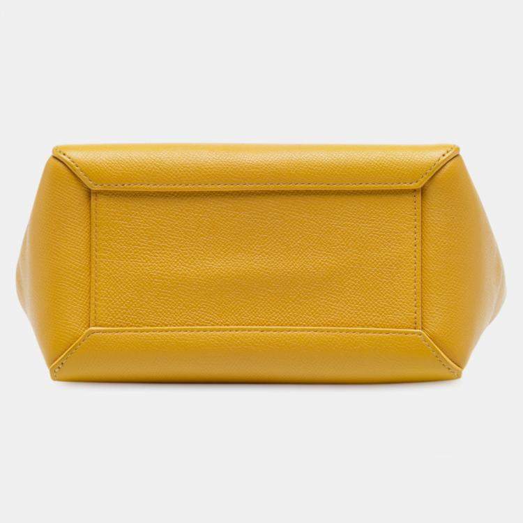 Pre Owned Celine Yellow Nano Grained Calfskin Belt Bag
